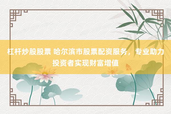 杠杆炒股股票 哈尔滨市股票配资服务，专业助力投资者实现财富增值