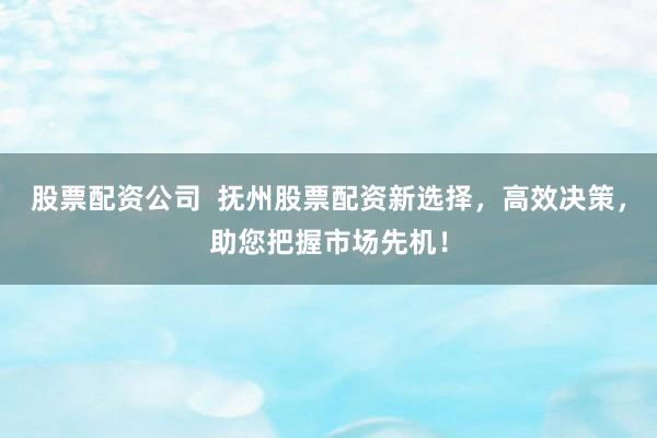 股票配资公司  抚州股票配资新选择，高效决策，助您把握市场先机！