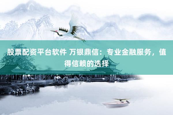 股票配资平台软件 万银鼎信：专业金融服务，值得信赖的选择