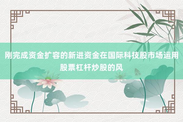 刚完成资金扩容的新进资金在国际科技股市场运用股票杠杆炒股的风