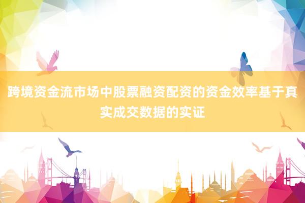 跨境资金流市场中股票融资配资的资金效率基于真实成交数据的实证