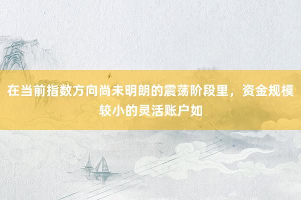 在当前指数方向尚未明朗的震荡阶段里，资金规模较小的灵活账户如